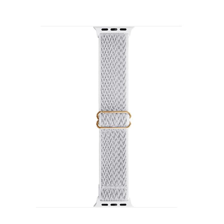 For Apple Watch 42mm / 41mm / 40mm / 38mm Kalebol Eight Buckle Wavy Braided Nylon Watch Band(White)