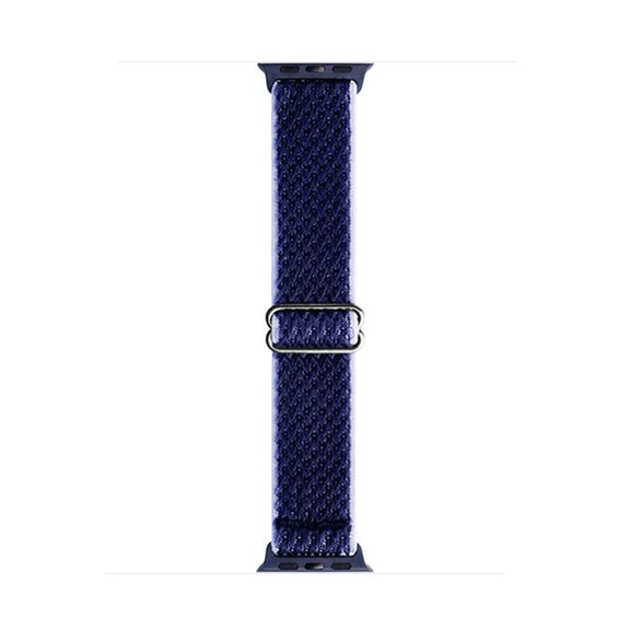 For Apple Watch 42mm / 41mm / 40mm / 38mm Kalebol Eight Buckle Wavy Braided Nylon Watch Band(Navy Blue)