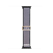 For Apple Watch 42mm / 41mm / 40mm / 38mm Kalebol Eight Buckle Wavy Braided Nylon Watch Band(Black Grey)