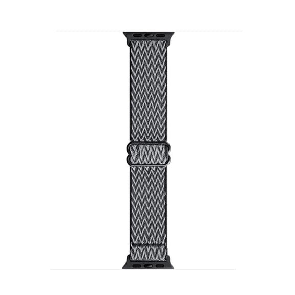 For Apple Watch 42mm / 41mm / 40mm / 38mm Kalebol Eight Buckle Wavy Braided Nylon Watch Band(Grey)
