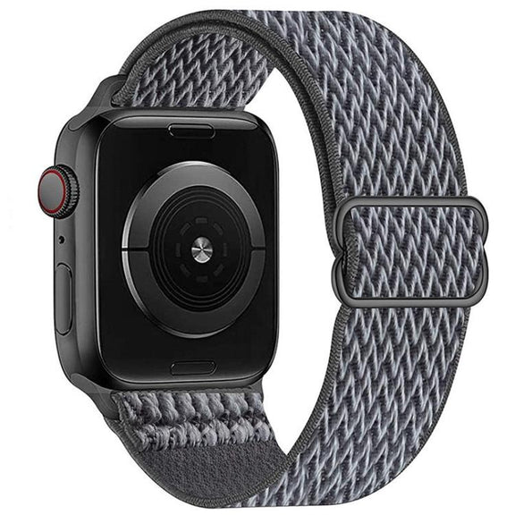 For Apple Watch 42mm / 41mm / 40mm / 38mm Kalebol Eight Buckle Wavy Braided Nylon Watch Band(Grey)