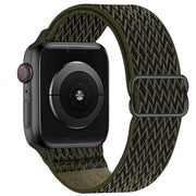 For Apple Watch 42mm / 41mm / 40mm / 38mm Kalebol Eight Buckle Wavy Braided Nylon Watch Band(Army Green)