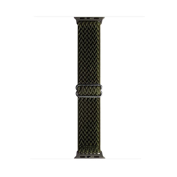 For Apple Watch 42mm / 41mm / 40mm / 38mm Kalebol Eight Buckle Wavy Braided Nylon Watch Band(Army Green)