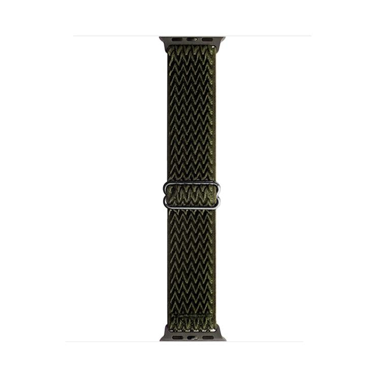 For Apple Watch 42mm / 41mm / 40mm / 38mm Kalebol Eight Buckle Wavy Braided Nylon Watch Band(Army Green)