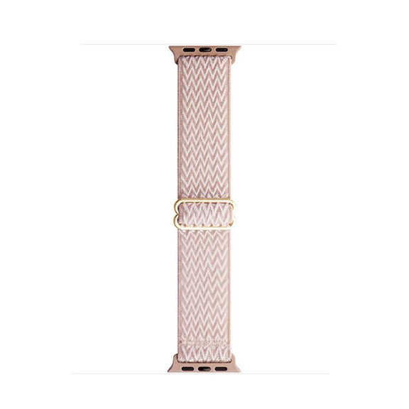 For Apple Watch 42mm / 41mm / 40mm / 38mm Kalebol Eight Buckle Wavy Braided Nylon Watch Band(Rose Pink)