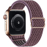 For Apple Watch 42mm / 41mm / 40mm / 38mm Kalebol Eight Buckle Wavy Braided Nylon Watch Band(Grey Purple)