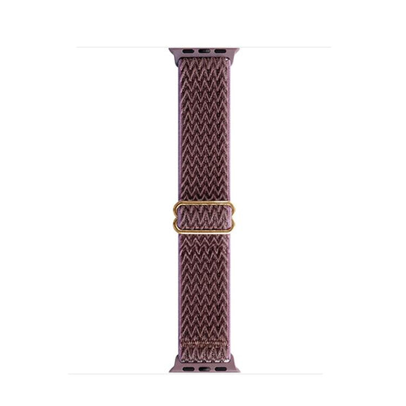 For Apple Watch 42mm / 41mm / 40mm / 38mm Kalebol Eight Buckle Wavy Braided Nylon Watch Band(Grey Purple)