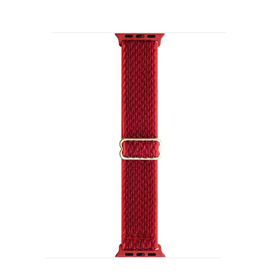 For Apple Watch 42mm / 41mm / 40mm / 38mm Kalebol Eight Buckle Wavy Braided Nylon Watch Band(Red)
