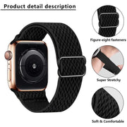 For Apple Watch 46mm / 49mm / 45mm / 44mm Kalebol Eight Buckle Wavy Braided Nylon Watch Band(White)