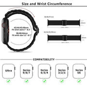For Apple Watch 42mm / 41mm / 40mm / 38mm Kalebol Eight Buckle Wavy Braided Nylon Watch Band(Grey)