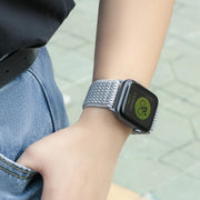 For Apple Watch 42mm / 41mm / 40mm / 38mm Kalebol Eight Buckle Wavy Braided Nylon Watch Band(Grey)