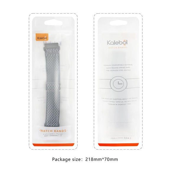 For Apple Watch 46mm / 49mm / 45mm / 44mm Kalebol Eight Buckle Wavy Braided Nylon Watch Band(Bright White)