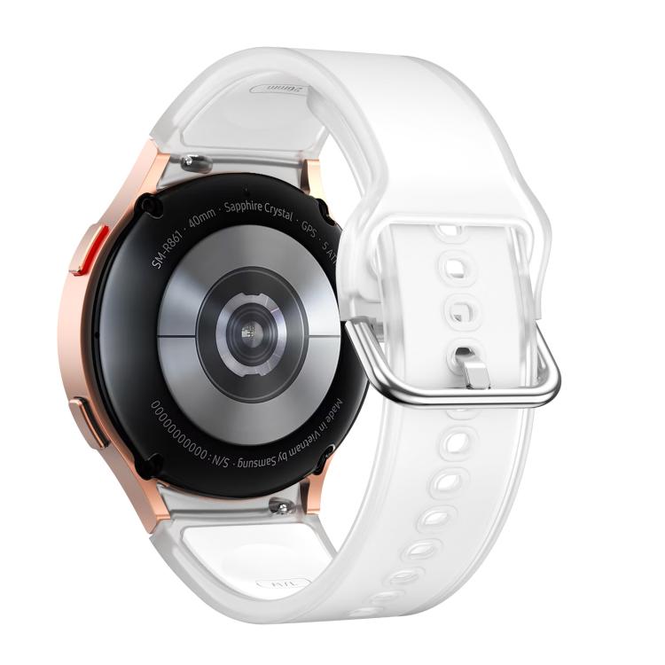 For Samsung Galaxy Watch 7  / 6 / 5 / 4 Kalebol Glacier Transparent Silicone Watch Band(White)