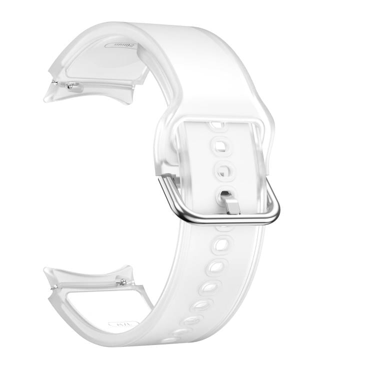 For Samsung Galaxy Watch 7  / 6 / 5 / 4 Kalebol Glacier Transparent Silicone Watch Band(White)