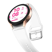 For Samsung Galaxy Watch 7  / 6 / 5 / 4 Kalebol Glacier Transparent Silicone Watch Band(White)