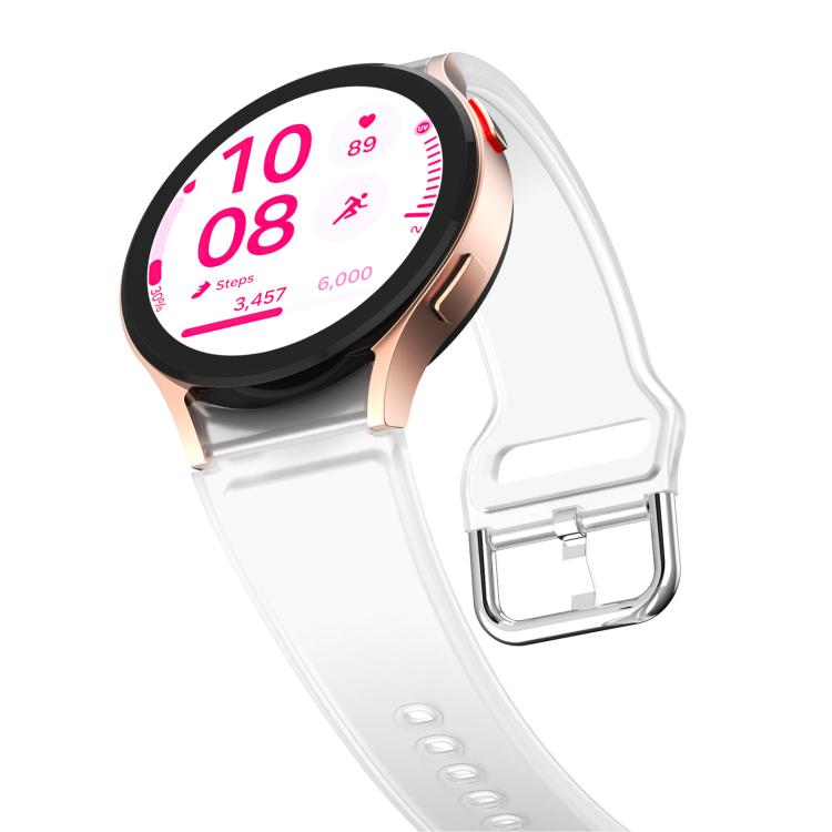 For Samsung Galaxy Watch 7  / 6 / 5 / 4 Kalebol Glacier Transparent Silicone Watch Band(White)