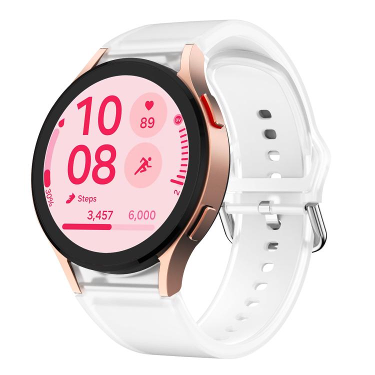 For Samsung Galaxy Watch 7  / 6 / 5 / 4 Kalebol Glacier Transparent Silicone Watch Band(White) - Watch Bands by Kalebol | Online Shopping South Africa | PMc TechLife | Buy Now Pay Later Mobicred