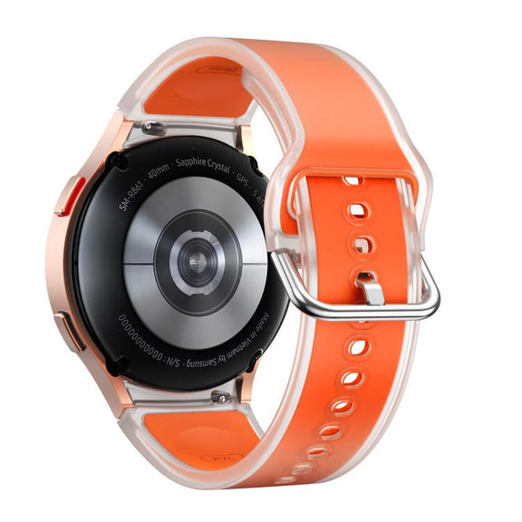 For Samsung Galaxy Watch 7  / 6 / 5 / 4 Kalebol Glacier Transparent Silicone Watch Band(Orange)