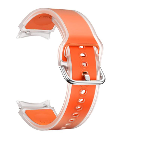 For Samsung Galaxy Watch 7  / 6 / 5 / 4 Kalebol Glacier Transparent Silicone Watch Band(Orange)