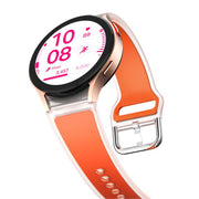For Samsung Galaxy Watch 7  / 6 / 5 / 4 Kalebol Glacier Transparent Silicone Watch Band(Orange)
