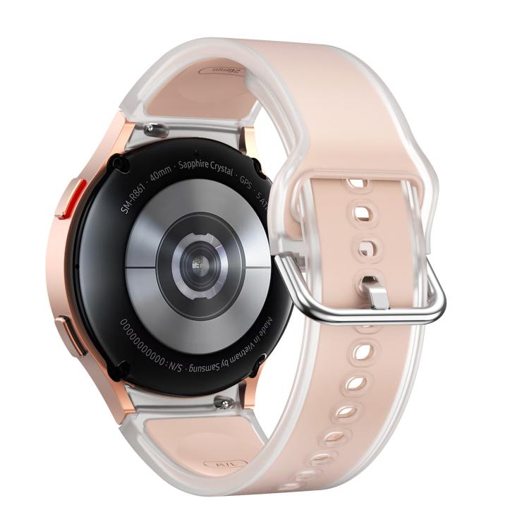 For Samsung Galaxy Watch 7  / 6 / 5 / 4 Kalebol Glacier Transparent Silicone Watch Band(Pink)