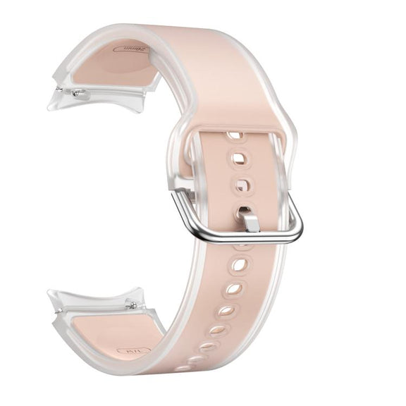 For Samsung Galaxy Watch 7  / 6 / 5 / 4 Kalebol Glacier Transparent Silicone Watch Band(Pink)