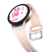 For Samsung Galaxy Watch 7  / 6 / 5 / 4 Kalebol Glacier Transparent Silicone Watch Band(Pink)