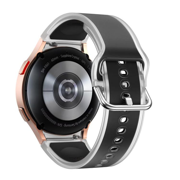 For Samsung Galaxy Watch 7  / 6 / 5 / 4 Kalebol Glacier Transparent Silicone Watch Band(Black)