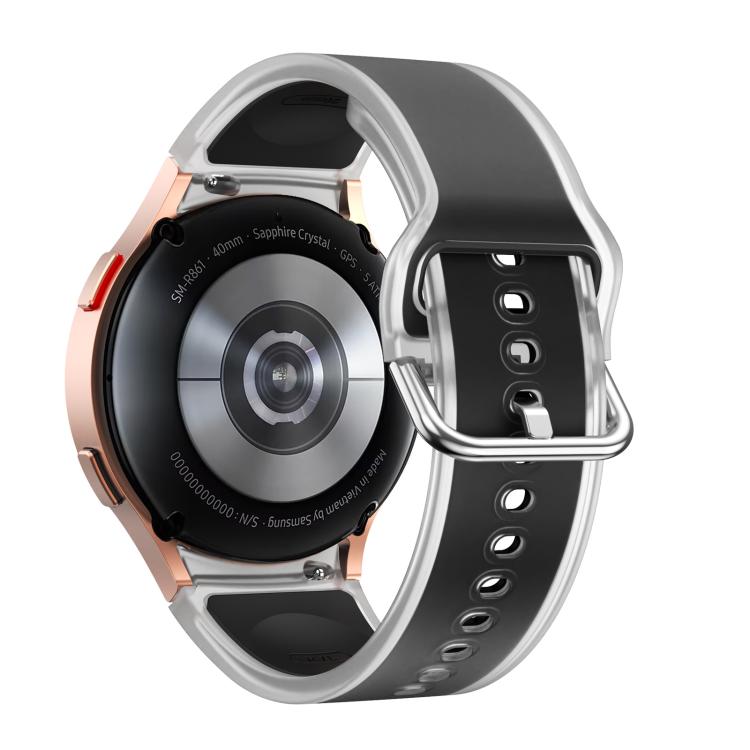 For Samsung Galaxy Watch 7  / 6 / 5 / 4 Kalebol Glacier Transparent Silicone Watch Band(Black)