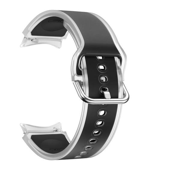 For Samsung Galaxy Watch 7  / 6 / 5 / 4 Kalebol Glacier Transparent Silicone Watch Band(Black)