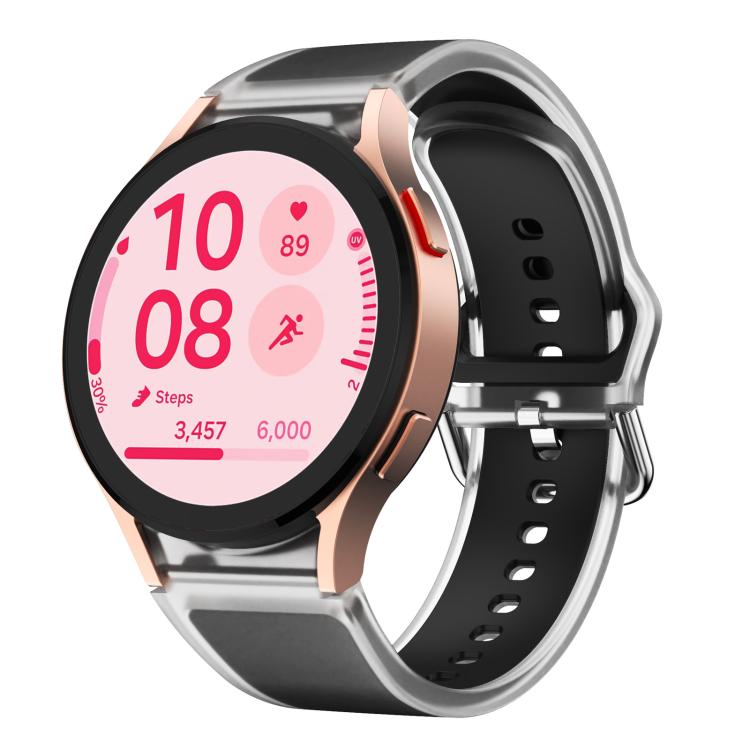 For Samsung Galaxy Watch 7  / 6 / 5 / 4 Kalebol Glacier Transparent Silicone Watch Band(Black) - free shipping - PMc TechLife - Order now!