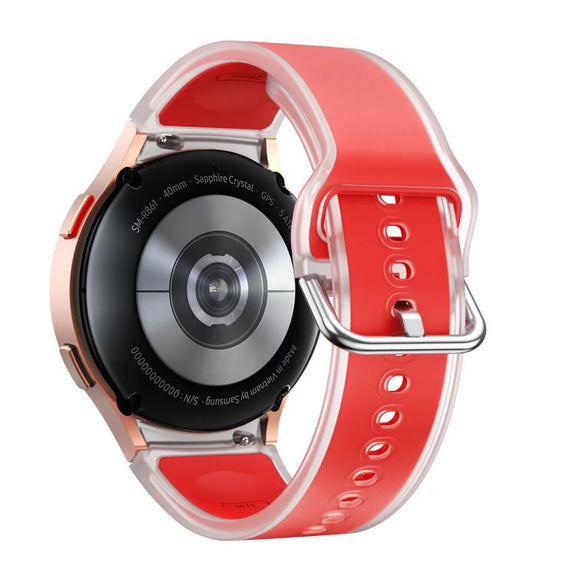 For Samsung Galaxy Watch 7  / 6 / 5 / 4 Kalebol Glacier Transparent Silicone Watch Band(Red)