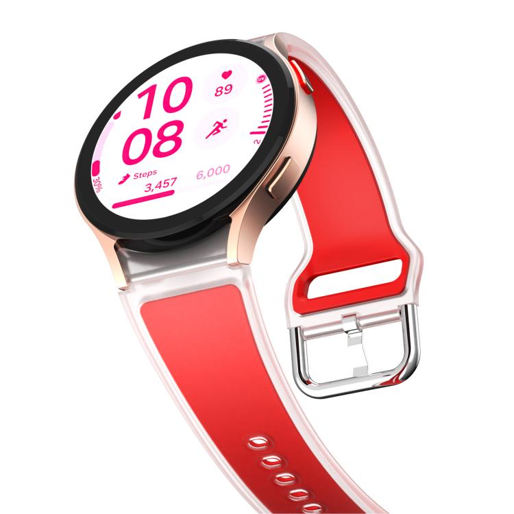 For Samsung Galaxy Watch 7  / 6 / 5 / 4 Kalebol Glacier Transparent Silicone Watch Band(Red)