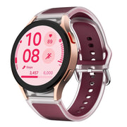 For Samsung Galaxy Watch 7  / 6 / 5 / 4 Kalebol Glacier Transparent Silicone Watch Band(Wine Red)
