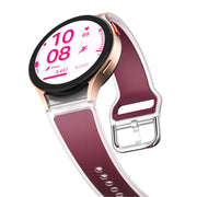 For Samsung Galaxy Watch 7  / 6 / 5 / 4 Kalebol Glacier Transparent Silicone Watch Band(Wine Red)