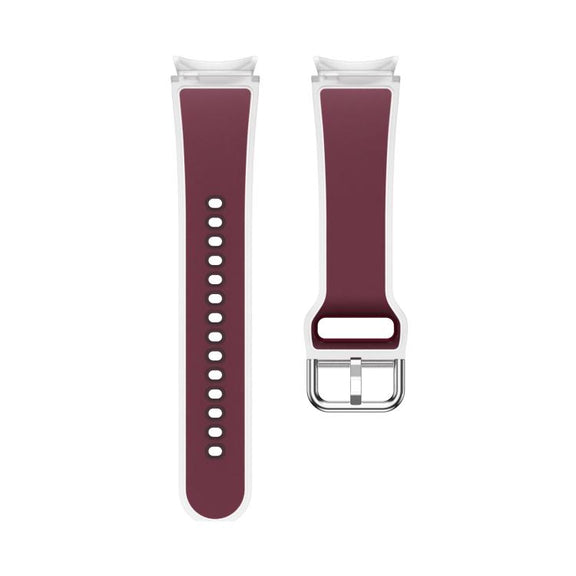 For Samsung Galaxy Watch 7  / 6 / 5 / 4 Kalebol Glacier Transparent Silicone Watch Band(Wine Red)