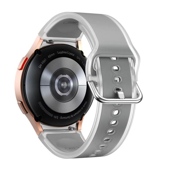 For Samsung Galaxy Watch 7  / 6 / 5 / 4 Kalebol Glacier Transparent Silicone Watch Band(Light Grey)