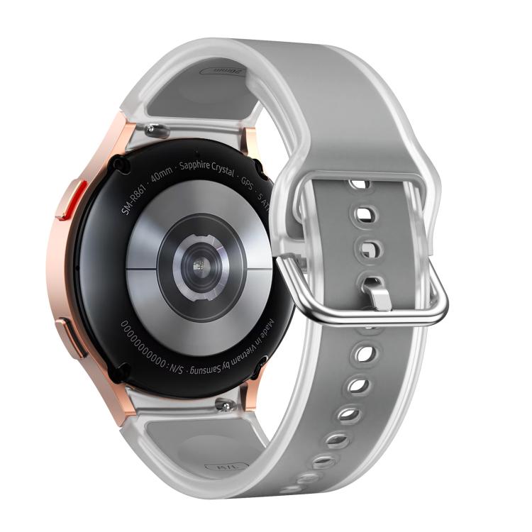 For Samsung Galaxy Watch 7  / 6 / 5 / 4 Kalebol Glacier Transparent Silicone Watch Band(Light Grey)