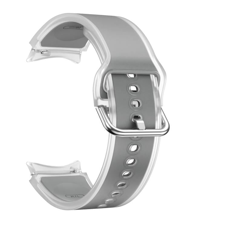 For Samsung Galaxy Watch 7  / 6 / 5 / 4 Kalebol Glacier Transparent Silicone Watch Band(Light Grey)