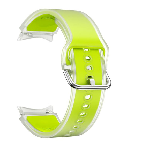 For Samsung Galaxy Watch 7  / 6 / 5 / 4 Kalebol Glacier Transparent Silicone Watch Band(Lime)