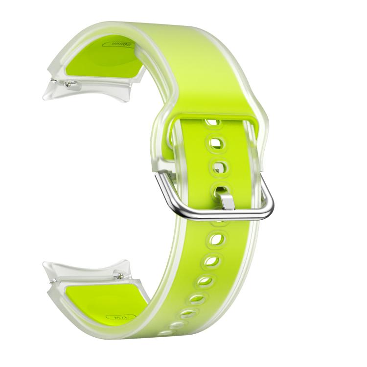 For Samsung Galaxy Watch 7  / 6 / 5 / 4 Kalebol Glacier Transparent Silicone Watch Band(Lime)