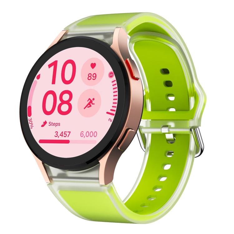 For Samsung Galaxy Watch 7  / 6 / 5 / 4 Kalebol Glacier Transparent Silicone Watch Band(Lime) - free shipping - PMc TechLife - Order now!