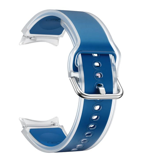 For Samsung Galaxy Watch 7  / 6 / 5 / 4 Kalebol Glacier Transparent Silicone Watch Band(Cyan-blue)