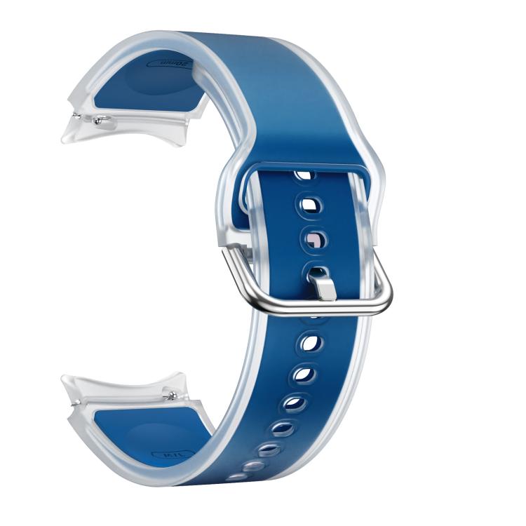 For Samsung Galaxy Watch 7  / 6 / 5 / 4 Kalebol Glacier Transparent Silicone Watch Band(Cyan-blue)