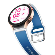 For Samsung Galaxy Watch 7  / 6 / 5 / 4 Kalebol Glacier Transparent Silicone Watch Band(Cyan-blue)