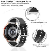 For Samsung Galaxy Watch 7  / 6 / 5 / 4 Kalebol Glacier Transparent Silicone Watch Band(Wine Red)