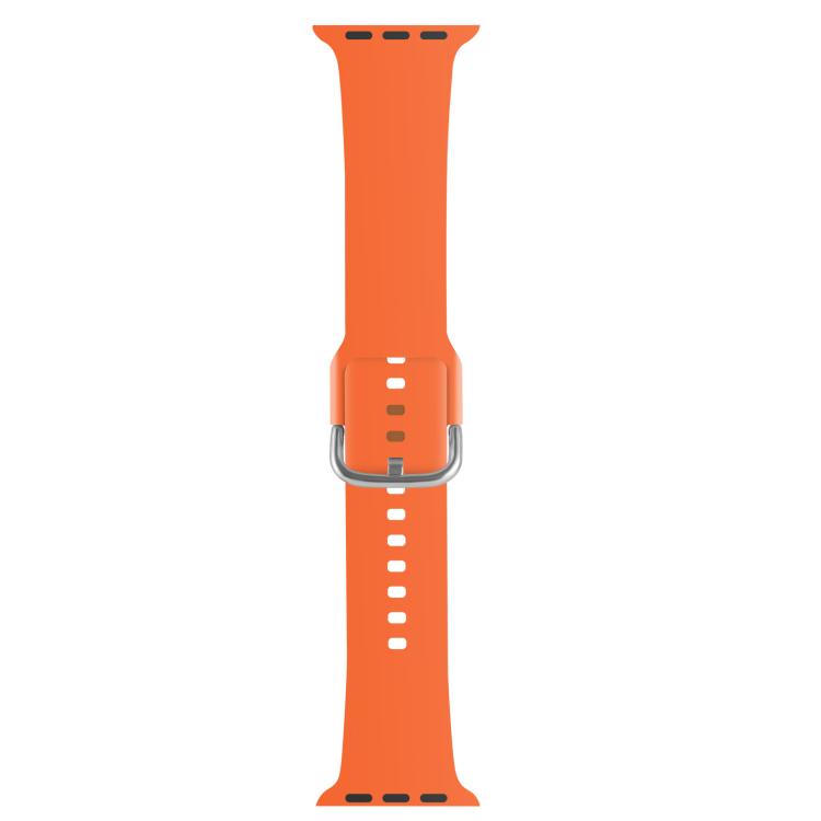 For Apple Watch 46mm / 49mm / 45mm / 44mm Kalebol Metal Pin Buckle Silicone Watch Band(Orange)