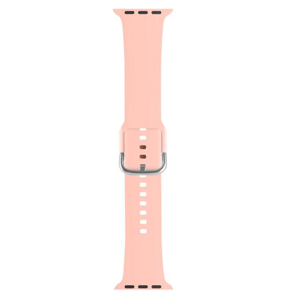 For Apple Watch 46mm / 49mm / 45mm / 44mm Kalebol Metal Pin Buckle Silicone Watch Band(Pink)