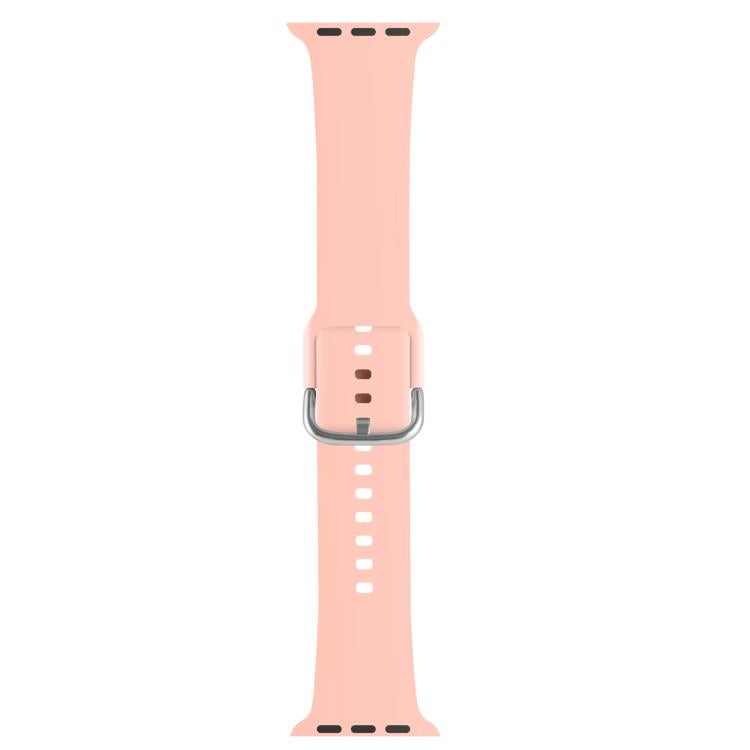 For Apple Watch 46mm / 49mm / 45mm / 44mm Kalebol Metal Pin Buckle Silicone Watch Band(Pink)