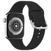 For Apple Watch 46mm / 49mm / 45mm / 44mm Kalebol Metal Pin Buckle Silicone Watch Band(Black)